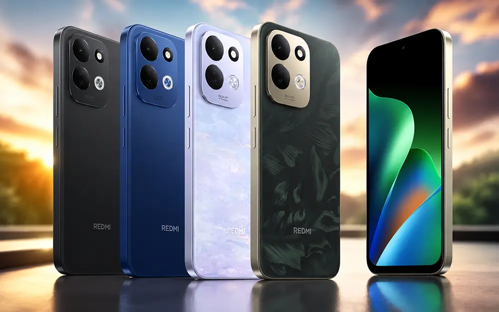 Redmi 17 Series — смартфони Redmi у різних кольорах Смартфони Redmi 17 Series у чорному, синьому, світлому та зеленому кольорах